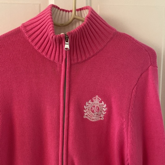 L-RL Lauren Active sweater jacket/full zip. - Picture 3 of 5